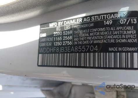 2014 Mercedes-Benz E 350 4Matic z USA, uszkodzony, nr VIN WDDHF8JB3EA855704